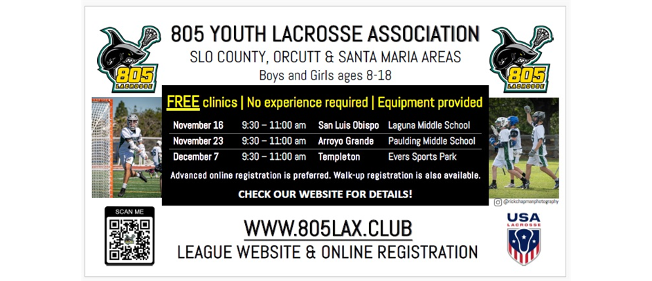 805 Lacrosse Offering Free Fall 2024 Clinics