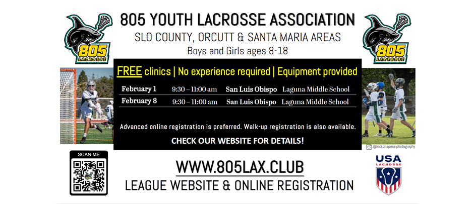 805 Lacrosse Offering Free Clinics in February